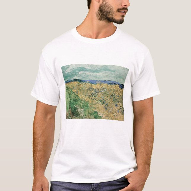 Vincent Van Gogh, Wheatfield med kornblommor T Shirt (Framsida)