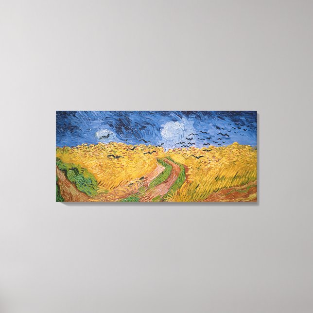 Vincent van Gogh | Wheatfield med Kråkor, 1890 Canvastryck (Framsida)