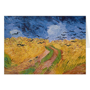 Vincent Van Gogh Wheatfield med kråkor, 1890 Hälsningskort