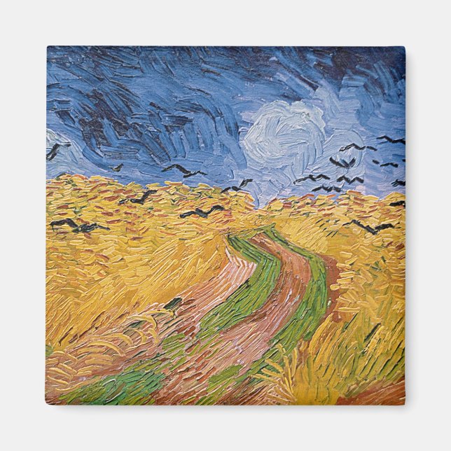 Vincent van Gogh | Wheatfield med Kråkor, 1890 Magnet (Framsidan)