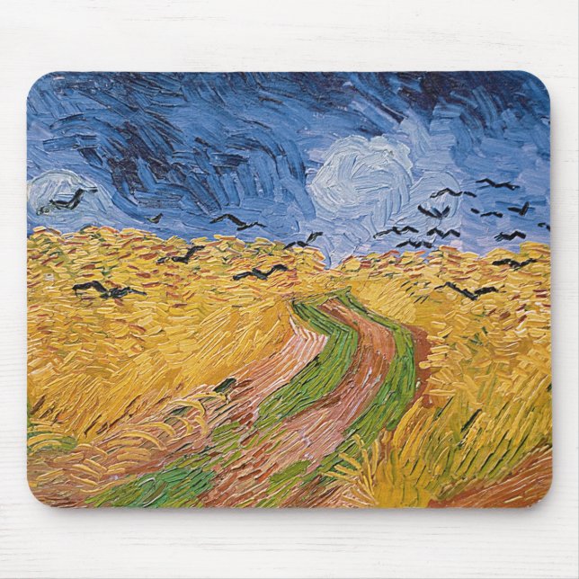 Vincent Van Gogh | Wheatfield med kråkor, 1890 Musmatta (Framsidan)