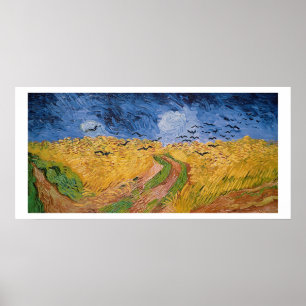 Vincent Van Gogh Wheatfield med kråkor, 1890 Poster