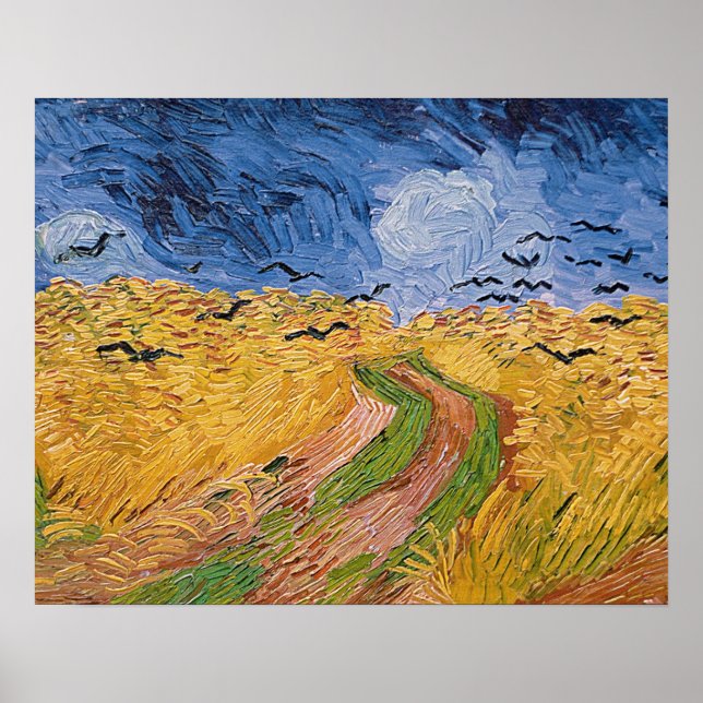Vincent van Gogh | Wheatfield med Kråkor, 1890 Poster (Framsidan)