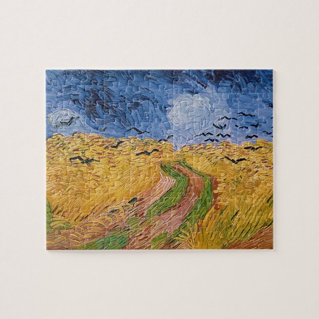 Vincent Van Gogh | Wheatfield med kråkor, 1890 Pussel (Horisontell)