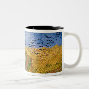 Vincent Van Gogh Wheatfield med kråkor, 1890 Två-Tonad Mugg