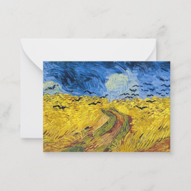 Vincent van Gogh - Wheatfield med Kråkor Anteckningskort (Framsida)