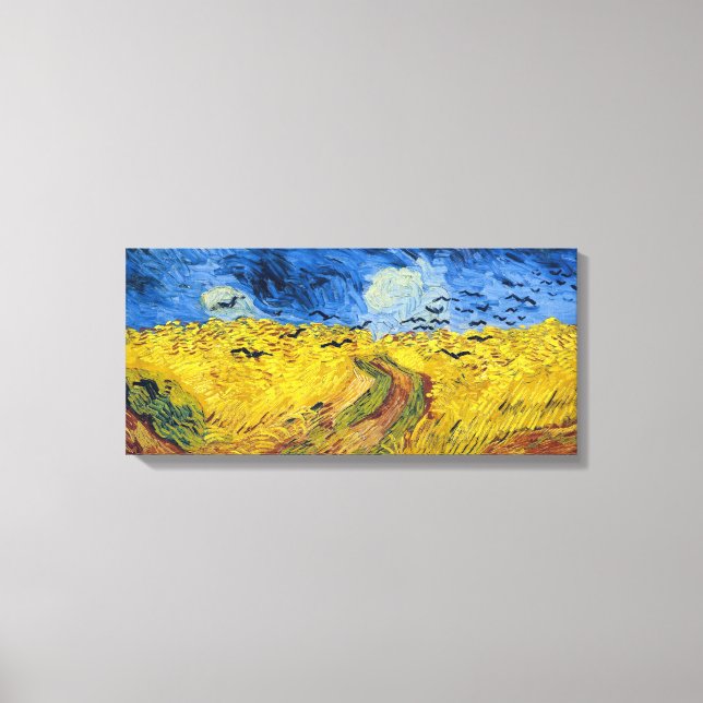 Vincent van Gogh - Wheatfield med Kråkor Canvastryck (Framsida)