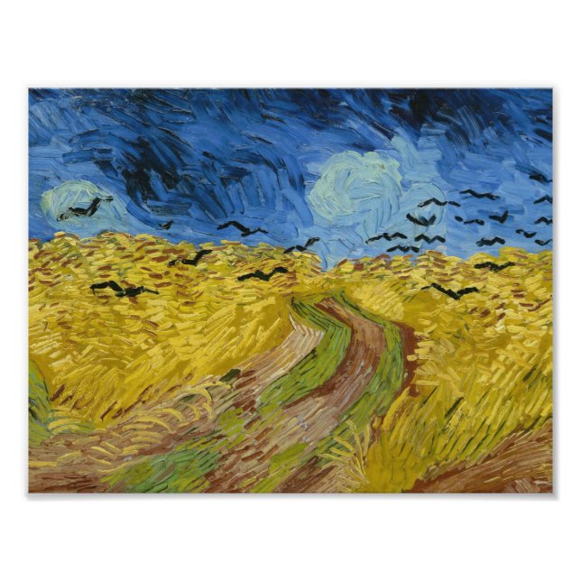 Vincent van Gogh - Wheatfield med Kråkor Fototryck (Framsidan)