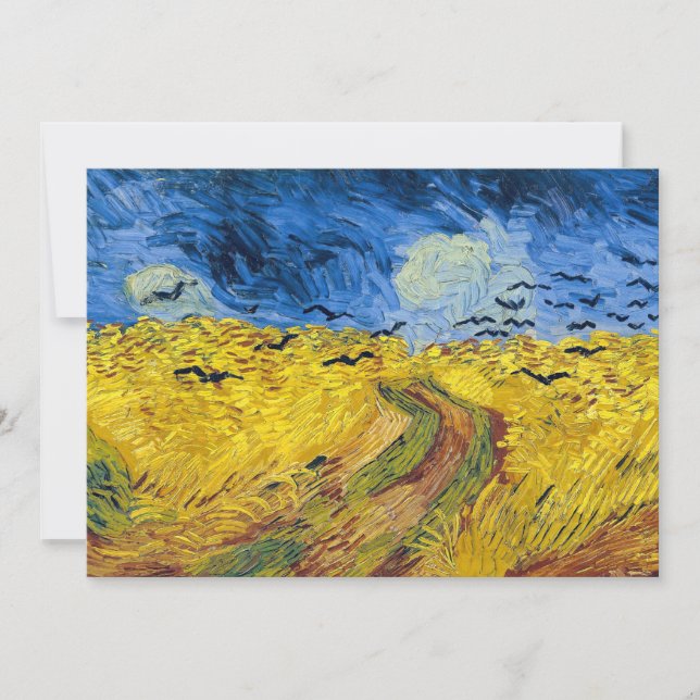 Vincent van Gogh - Wheatfield med Kråkor Inbjudningar (Framsida)