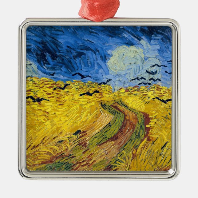 Vincent van Gogh - Wheatfield med Kråkor Julgransprydnad Metall (Framsidan)