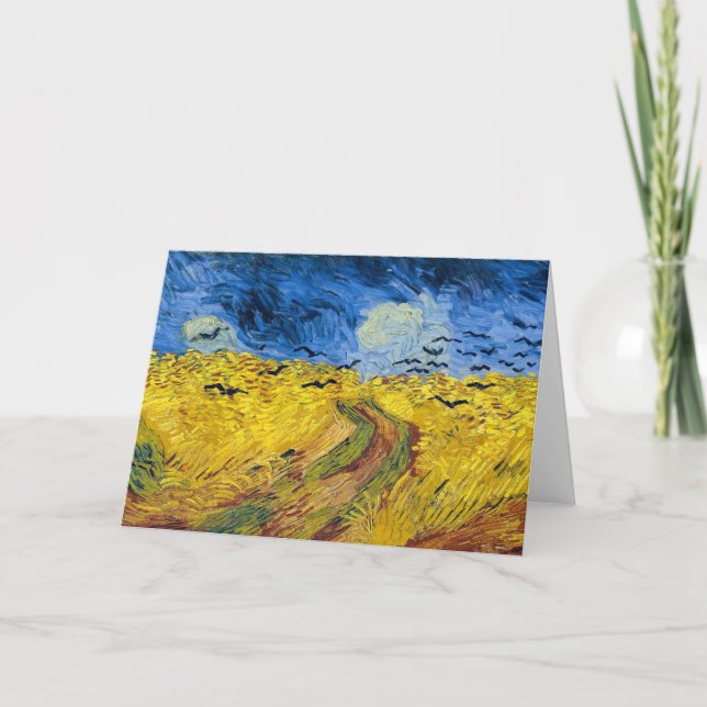 Vincent van Gogh - Wheatfield med Kråkor Kort (Framsida)
