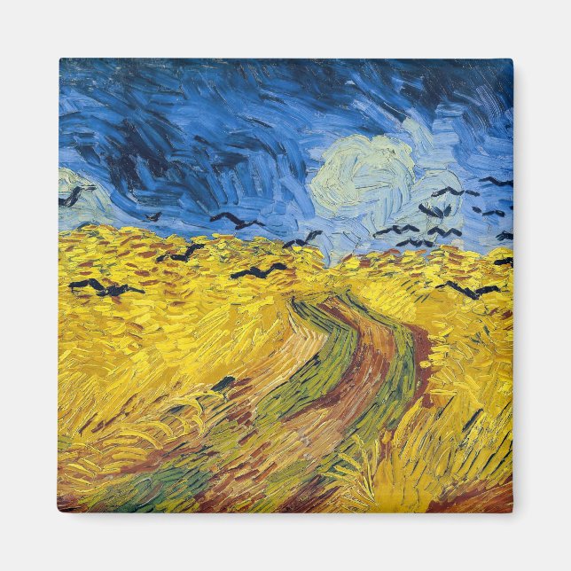 Vincent van Gogh - Wheatfield med Kråkor Magnet (Framsidan)