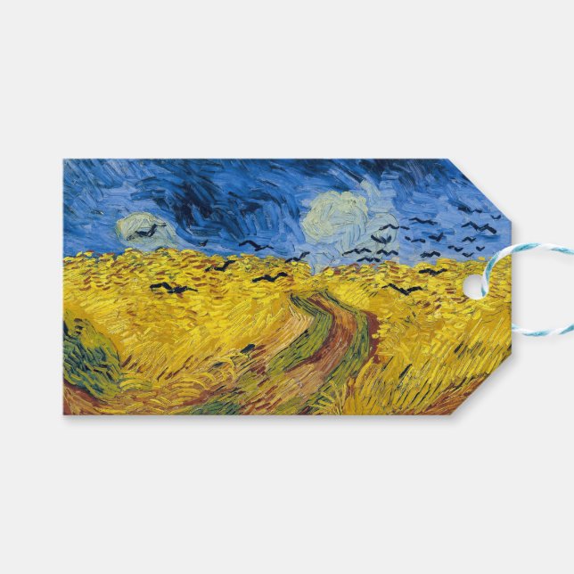 Vincent van Gogh - Wheatfield med Kråkor Presentetikett (Framsidan (Horisontell))