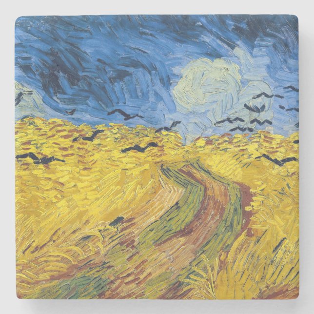Vincent van Gogh - Wheatfield med Kråkor Stenunderlägg (Framsidan)