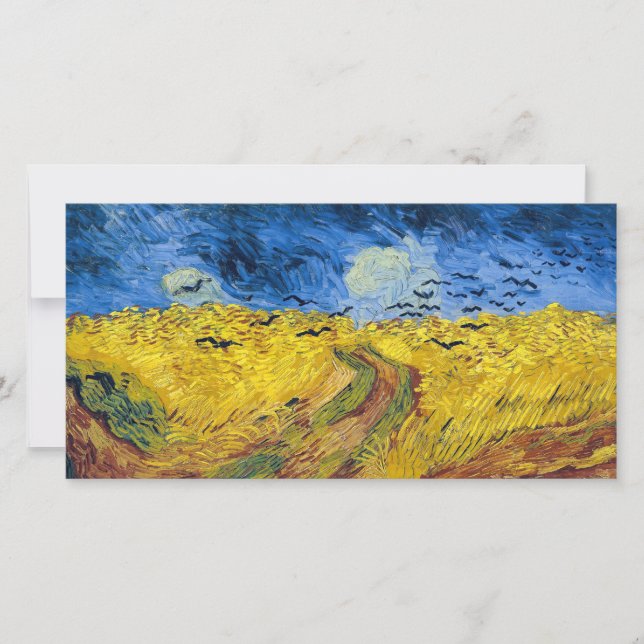 Vincent van Gogh - Wheatfield med Kråkor Tack Kort (Framsida)