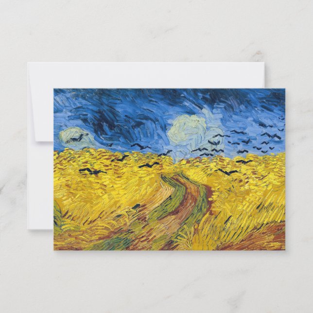 Vincent van Gogh - Wheatfield med Kråkor Tack Kort (Framsida)