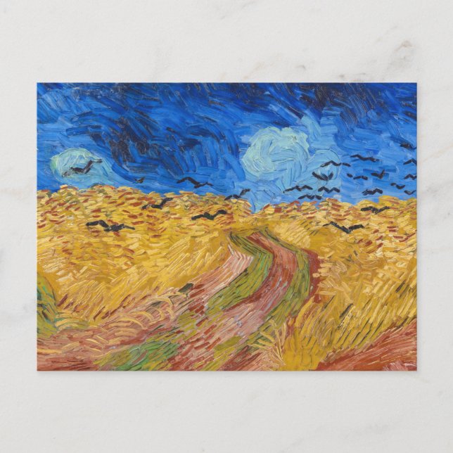 Vincent van Gogh Wheatfield Painting Postcard Vykort (Framsida)