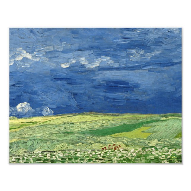 Vincent van Gogh - Wheatfield under Thunderclouds Fototryck (Framsidan)