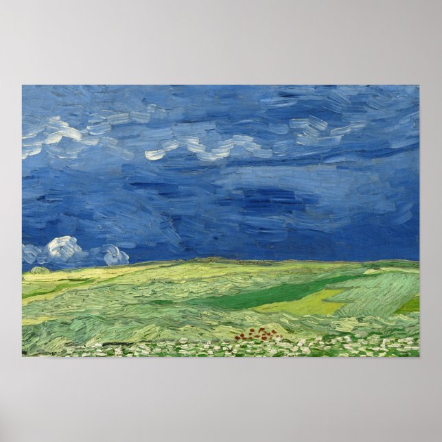Vincent van Gogh - Wheatfield under Thunderclouds Poster (Framsidan)