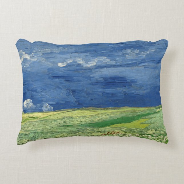 Vincent van Gogh - Wheatfield under Thunderclouds Prydnadskudde (Framsidan)