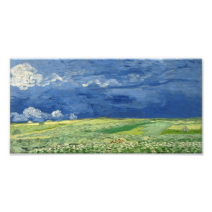 Vincent van Gogh - Wheatfield under thundermoln Fototryck