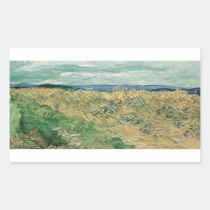 Vincent van Gogh - Wheatfield with Cornblommor Rektangulärt Klistermärke