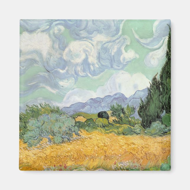 Vincent van Gogh | Wheatfield with Cypresses, 1889 Magnet (Framsidan)