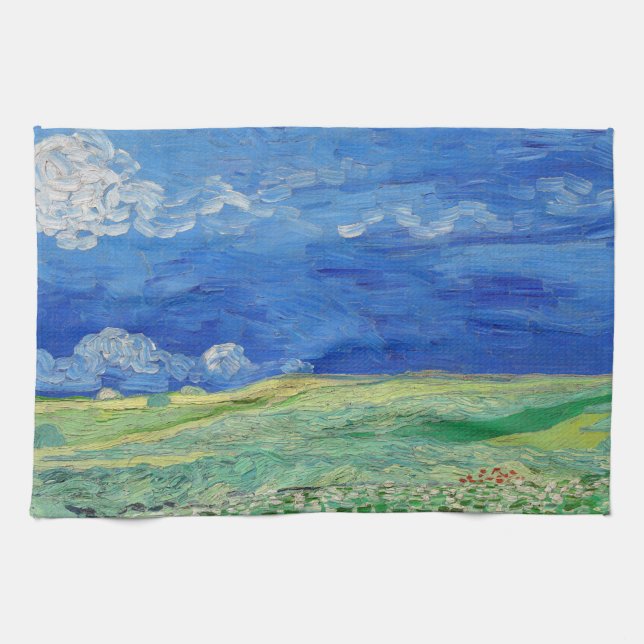 Vincent van Gogh - Wheatfields under Thunderclouds Kökshandduk (Horisontell)