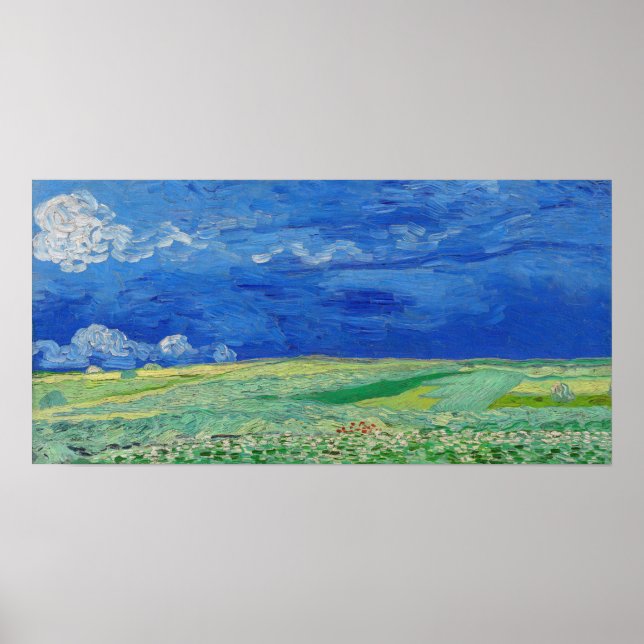 Vincent van Gogh - Wheatfields under Thunderclouds Poster (Framsidan)