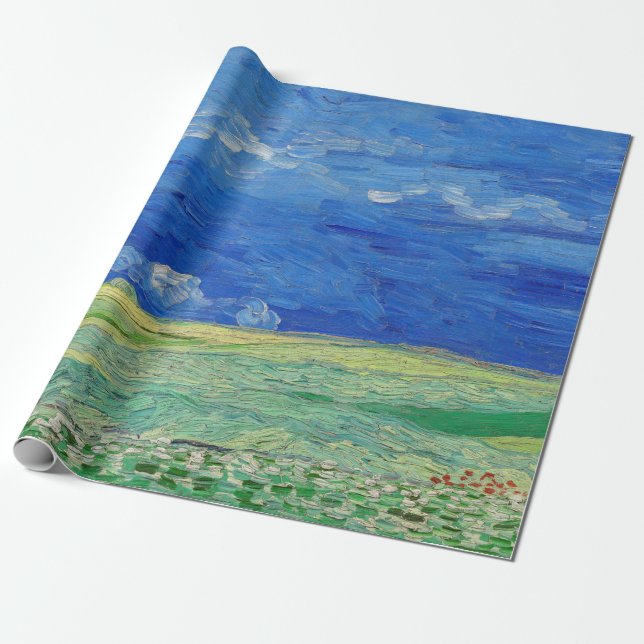 Vincent van Gogh - Wheatfields under Thunderclouds Presentpapper (Utrullad)