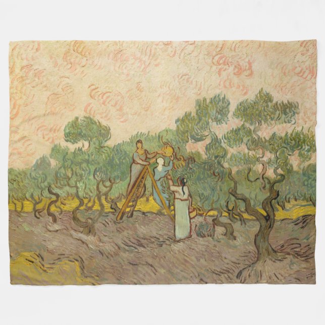 Vincent van Gogh - Women Picking Olife Fleecefilt (Framsidan (Horisontell))