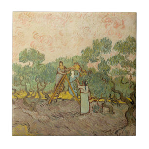 Vincent van Gogh - Women Picking Olife Kakelplatta
