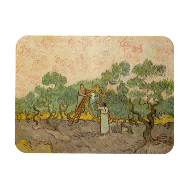 Vincent van Gogh - Women Picking Olife Magnet (Horisontell)