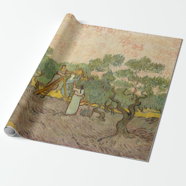 Vincent van Gogh - Women Picking Olife Presentpapper (Utrullad)