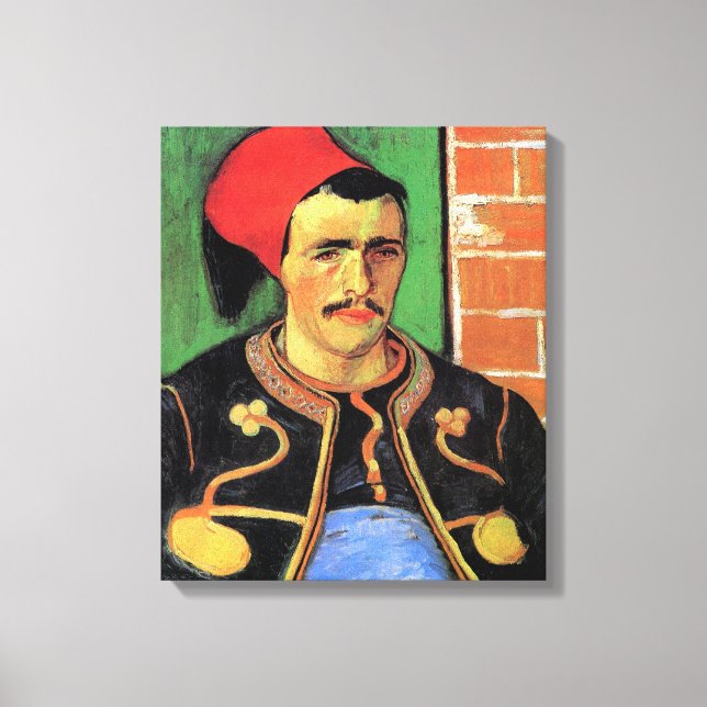 Vincent Van Gogh - Zouave - Soldier Porträtt Canvastryck (Framsida)