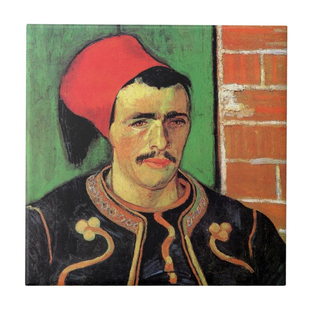 Vincent Van Gogh - Zouaven - Soldatporträtt Kakelplatta (Framsidan)