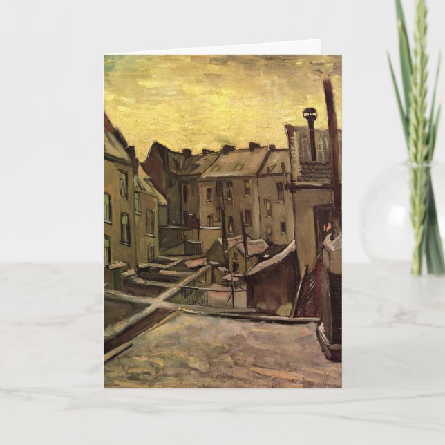 Vincent van Goghs bakgårdar i gamla hus Kort (Framsida)