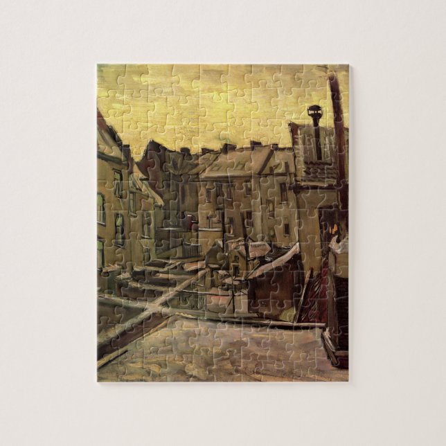 Vincent van Goghs bakgårdar i gamla hus Pussel (Vertikal)