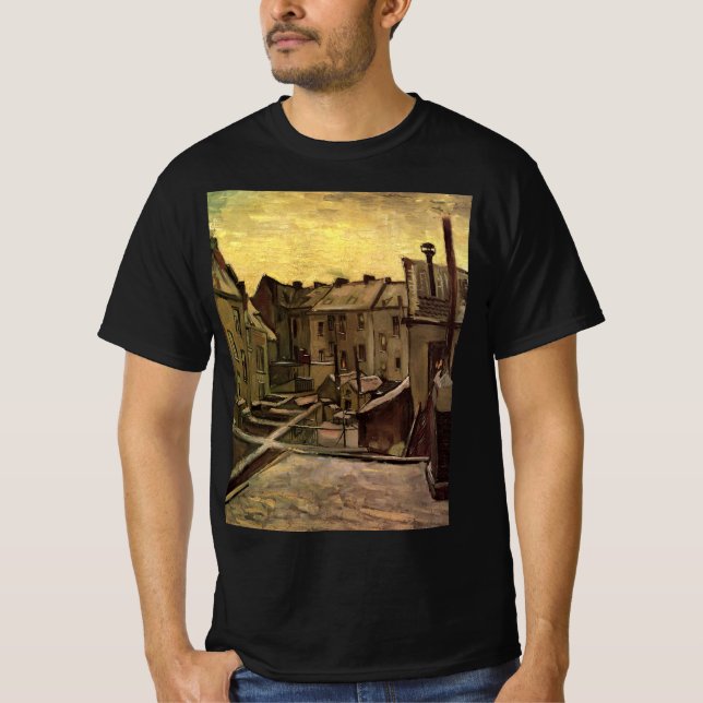 Vincent van Goghs bakgårdar i gamla hus T Shirt (Framsida)