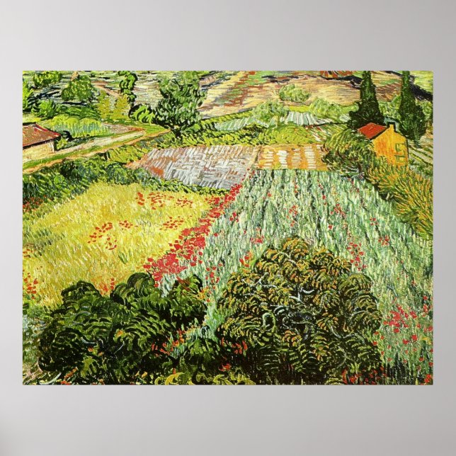 Vincent van Gogh's "Fält with Poppies" (1889) Poster (Framsidan)