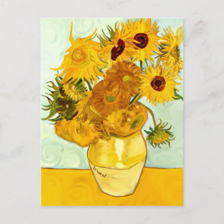 Vincent Van Goghs Gult Solrosmålning 1888 Vykort