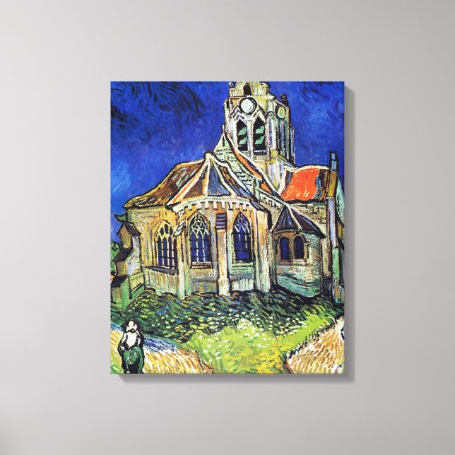 Vincent van Goghs kyrka vid Auvers Canvastryck (Framsida)