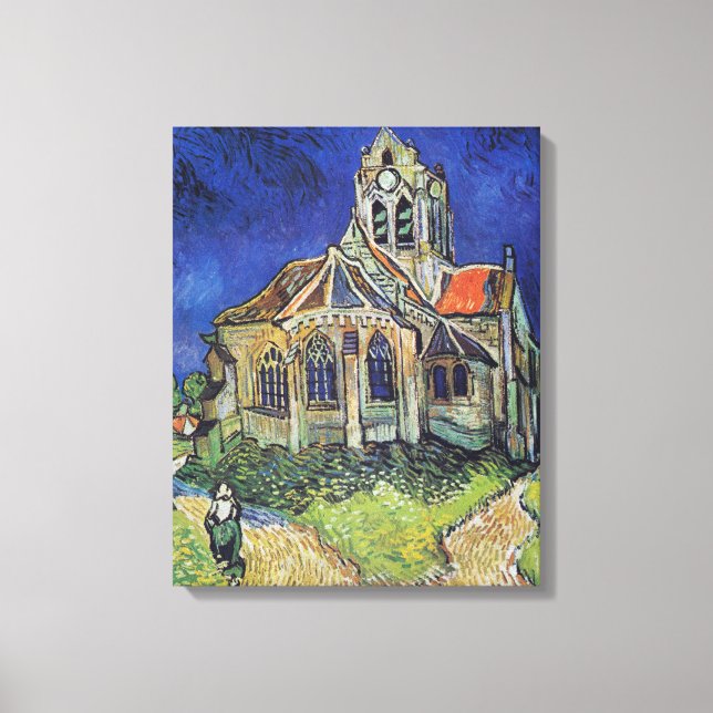 Vincent van Goghs kyrka vid Auvers Canvastryck (Framsida)