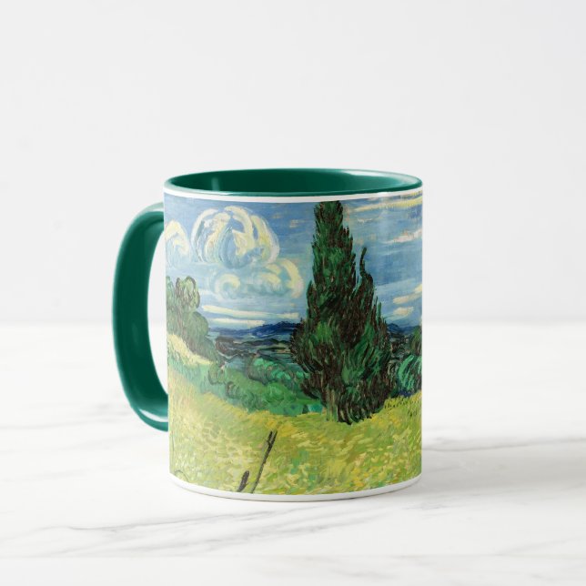 Vincent van Goghs målning, Grönt Fält, Mugg (Framsida vänster)