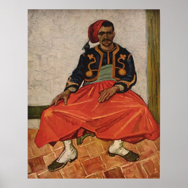 Vincent van Goghs målning "Zouave" (1888) Poster (Framsidan)