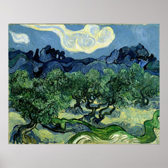 Vincent van Gogh's Olive Träd (1889) Poster (Framsidan)