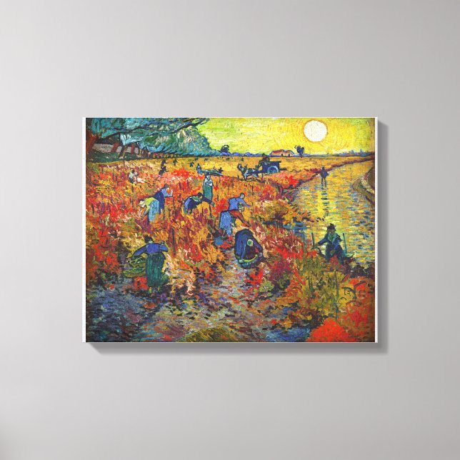 Vincent van Gogh's Red Vineyard (1888) Canvastryck (Framsida)