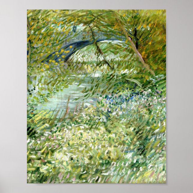 Vincent Van Gogh's River Bank i Springtime 1887 Poster (Framsidan)