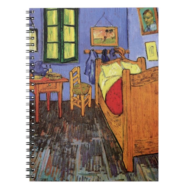 Vincent van Goghs sovrum i Arles Anteckningsbok Med Spiral (Framsidan)