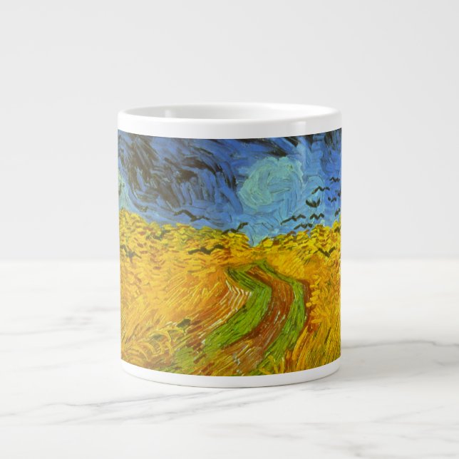 Vincent van Goghs Spannmålsfält med kråkor Jumbo Mugg (Framsidan)